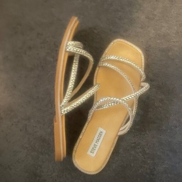 Steve Madden Spice Bling Silver sandals, size 8 - Picture 3 of 7